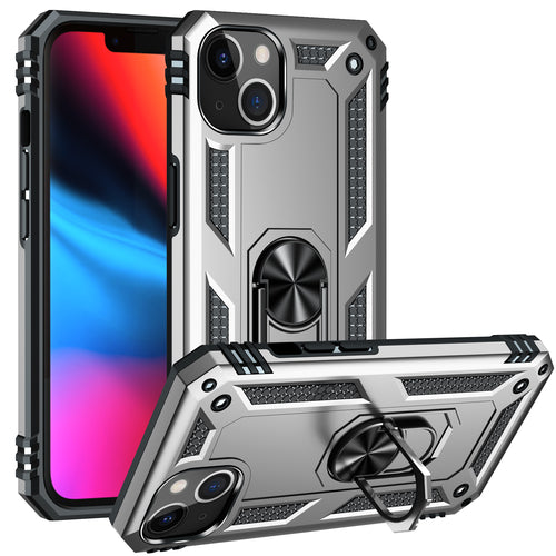 KIKO Tech Armor Ring Stand Case mit Metallplatte für iPhone 13 Mini