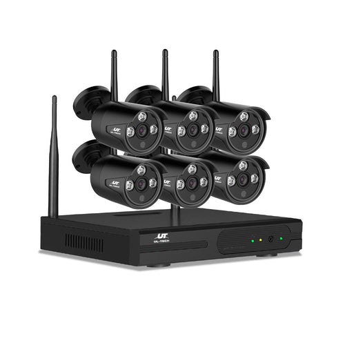 UL-tech Kabelloses CCTV-Sicherheitssystem 8-Kanal NVR 3MP 6 Bullet-Kameras