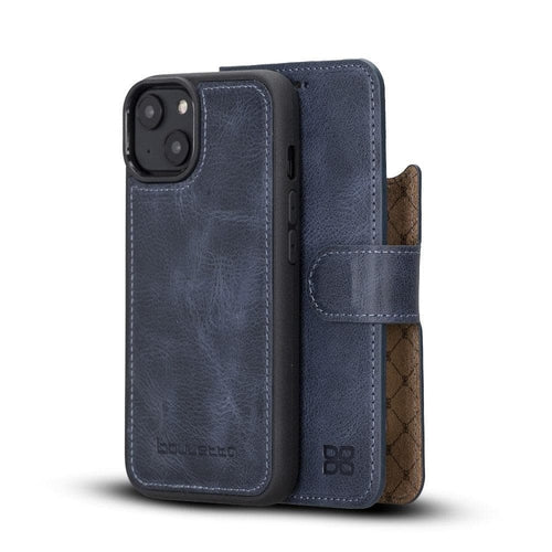 Apple iPhone 14 Serie Abnehmbare Leder Brieftasche Hülle Dunklere Farbe -