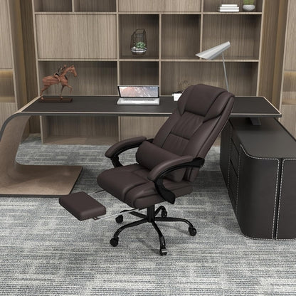 Brauner Büromassagesessel mit hoher Rückenlehne und 6 Vibrationspunkten