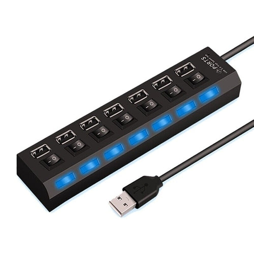 7-Port-USB-2.0-/3.0-Hub-Splitter-Adapter High-Speed für PC Laptop Mac