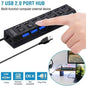 7-Port-USB-2.0-/3.0-Hub-Splitter-Adapter High-Speed für PC Laptop Mac