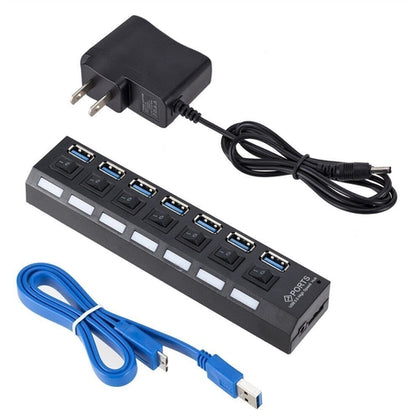 7-Port-USB-2.0-/3.0-Hub-Splitter-Adapter High-Speed für PC Laptop Mac
