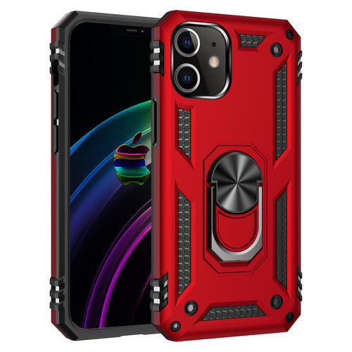 Tech Armor Ring Stand Grip Case with Metal Plate for iPhone 12 Mini