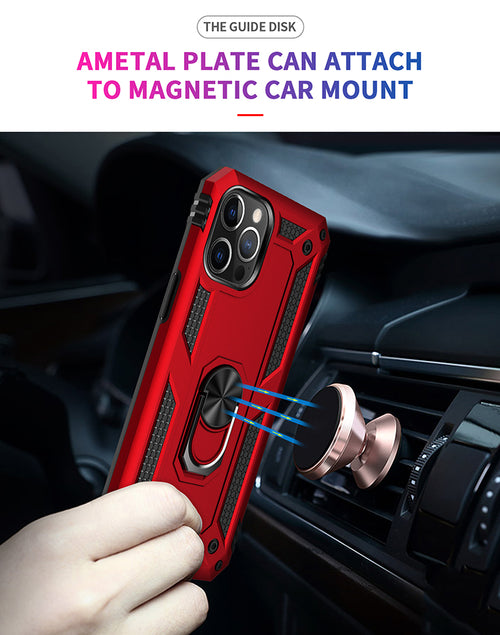 Tech Armor Ring Stand Grip Case mit Metallplatte für iPhone 12 Pro Max