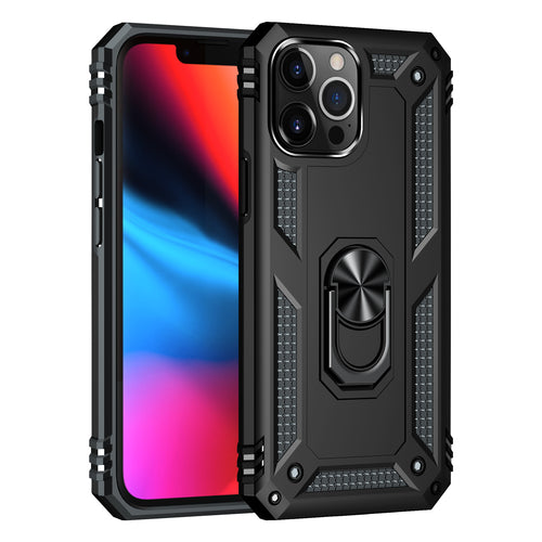 KIKO Tech Armor Ring Stand Case with Metal Plate for iPhone 13 Pro