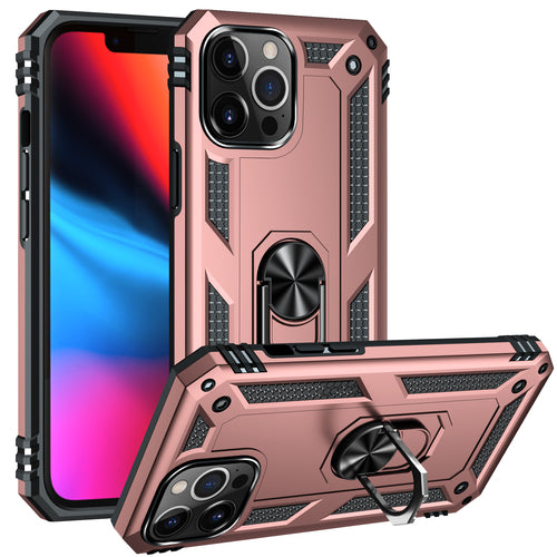 KIKO Tech Armor Ring Stand Case with Metal Plate for iPhone 13 Pro