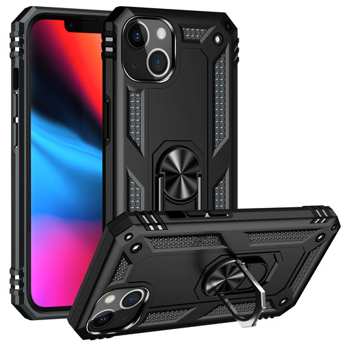 KIKO Tech Armor Ring Stand Case with Metal Plate for iPhone 13 Mini