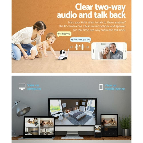 UL-tech 1080P Wireless IP-Kamera Überwachungskamera WLAN Weiß