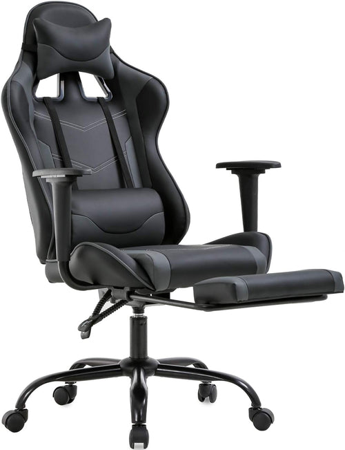 Ergonomischer Bürostuhl mit hoher Rückenlehne und Lordosenstütze Grau
