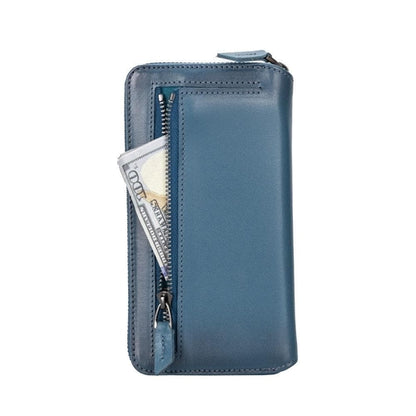 Apple iPhone 14 Serie Abnehmbare und Reißverschluss-Leder-Brieftaschenhülle - PMW