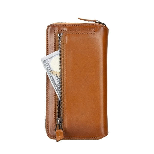 Apple iPhone 14 Serie Abnehmbare und Reißverschluss-Leder-Brieftaschenhülle - PMW