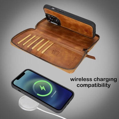 Apple iPhone 14 Serie Abnehmbare und Reißverschluss-Leder-Brieftaschenhülle - PMW