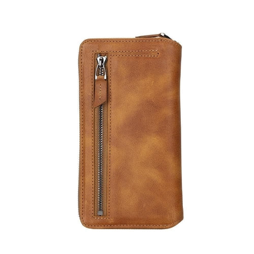Apple iPhone 14 Serie Abnehmbare und Reißverschluss-Leder-Brieftaschenhülle - PMW