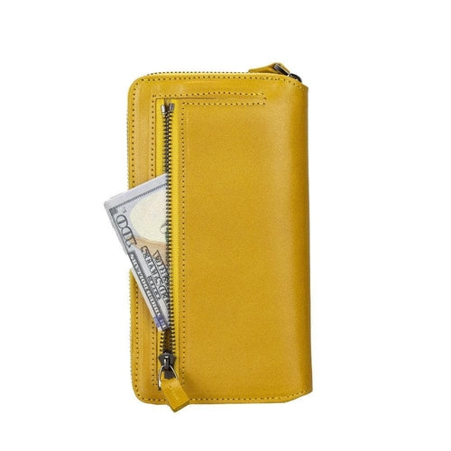 Apple iPhone 14 Serie Abnehmbare und Reißverschluss-Leder-Brieftaschenhülle - PMW