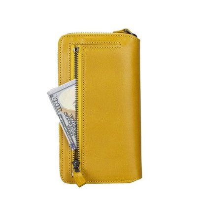 Apple iPhone 14 Serie Abnehmbare und Reißverschluss-Leder-Brieftaschenhülle - PMW