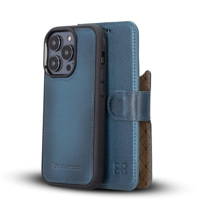 Apple iPhone 14 Serie Abnehmbares Leder Brieftaschen-Etui Bunt - MW
