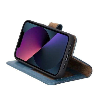Apple iPhone 14 Serie Abnehmbares Leder Brieftaschen-Etui Bunt - MW