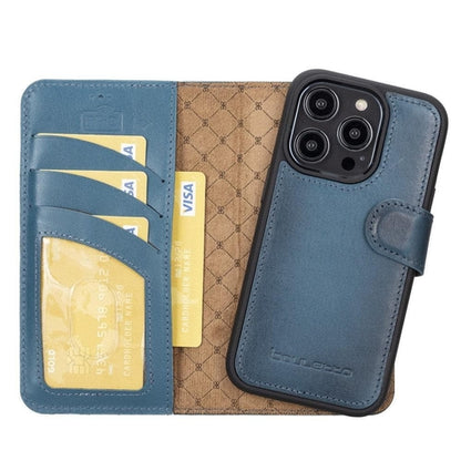 Apple iPhone 14 Serie Abnehmbares Leder Brieftaschen-Etui Bunt - MW