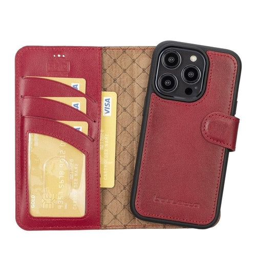 Apple iPhone 14 Serie Abnehmbares Leder Brieftaschen-Etui Bunt - MW