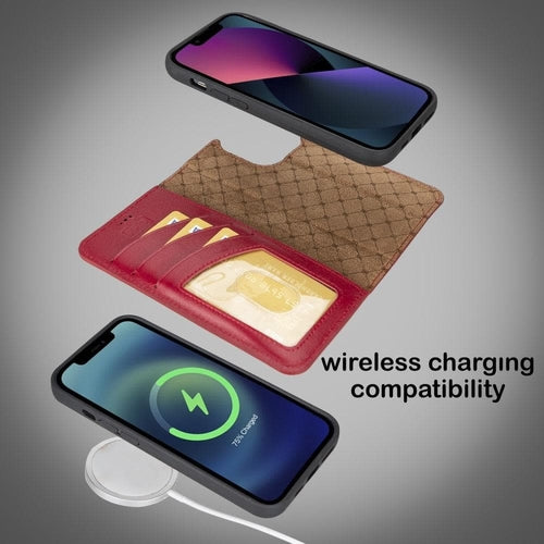 Apple iPhone 14 Serie Abnehmbares Leder Brieftaschen-Etui Bunt - MW