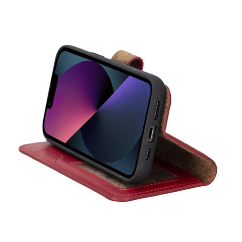 Apple iPhone 14 Serie Abnehmbares Leder Brieftaschen-Etui Bunt - MW