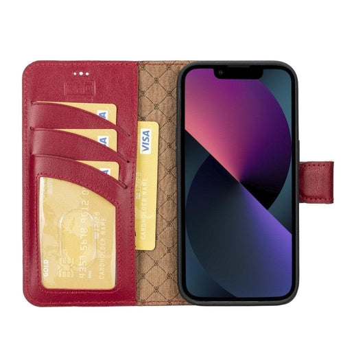 Apple iPhone 14 Serie Abnehmbares Leder Brieftaschen-Etui Bunt - MW