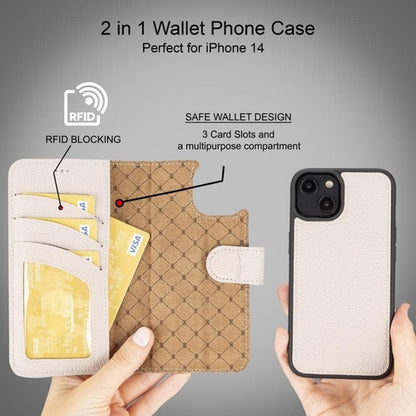 Apple iPhone 14 Serie Abnehmbares Leder Brieftaschen-Etui Bunt - MW