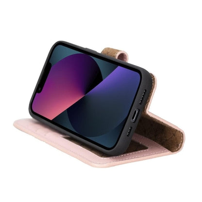 Apple iPhone 14 Serie Abnehmbares Leder Brieftaschen-Etui Bunt - MW