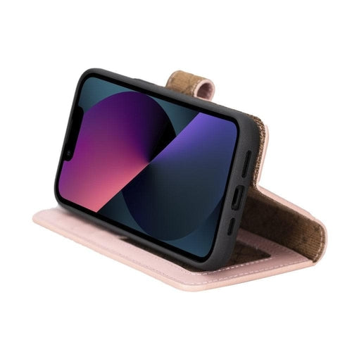 Apple iPhone 14 Serie Abnehmbares Leder Brieftaschen-Etui Bunt - MW