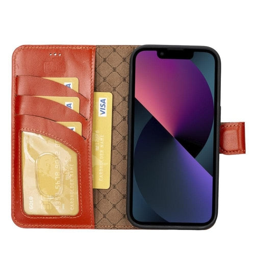 Apple iPhone 14 Serie Abnehmbares Leder Brieftaschen-Etui Bunt - MW