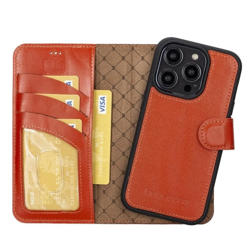 Apple iPhone 14 Serie Abnehmbares Leder Brieftaschen-Etui Bunt - MW