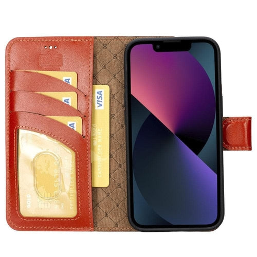 Apple iPhone 14 Serie Abnehmbares Leder Brieftaschen-Etui Bunt - MW