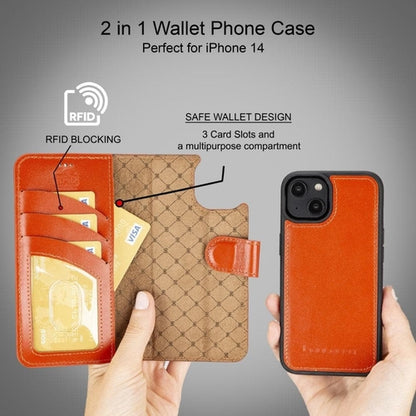 Apple iPhone 14 Serie Abnehmbares Leder Brieftaschen-Etui Bunt - MW