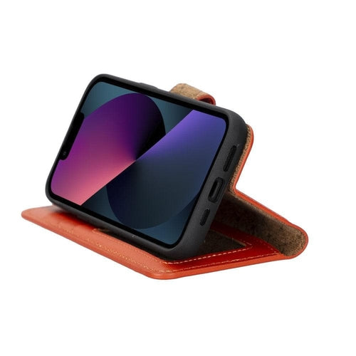 Apple iPhone 14 Serie Abnehmbares Leder Brieftaschen-Etui Bunt - MW