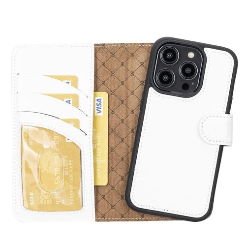 Apple iPhone 14 Serie Abnehmbares Leder Brieftaschen-Etui Bunt - MW