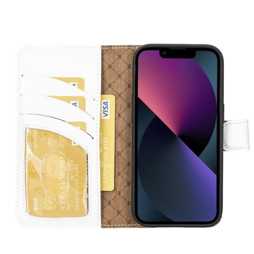 Apple iPhone 14 Serie Abnehmbares Leder Brieftaschen-Etui Bunt - MW