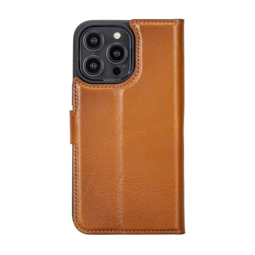 Apple iPhone 14 Serie Abnehmbare Leder Brieftasche Hülle Dunklere Farbe -