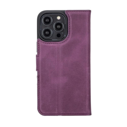 Apple iPhone 14 Serie Abnehmbare Leder Brieftasche Hülle Dunklere Farbe -