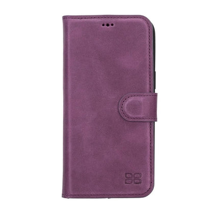 Apple iPhone 14 Serie Abnehmbare Leder Brieftasche Hülle Dunklere Farbe -