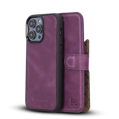 Apple iPhone 14 Serie Abnehmbare Leder Brieftasche Hülle Dunklere Farbe -