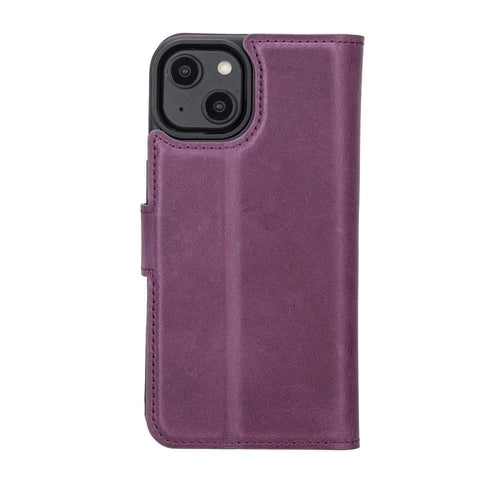Apple iPhone 14 Serie Abnehmbare Leder Brieftasche Hülle Dunklere Farbe -