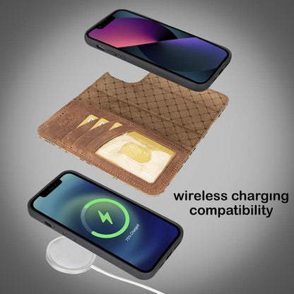 Apple iPhone 14 Serie Abnehmbare Leder Brieftasche Hülle Dunklere Farbe -