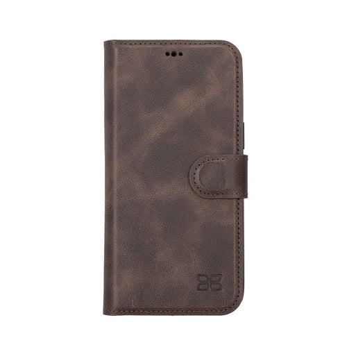 Apple iPhone 14 Serie Abnehmbare Leder Brieftasche Hülle Dunklere Farbe -