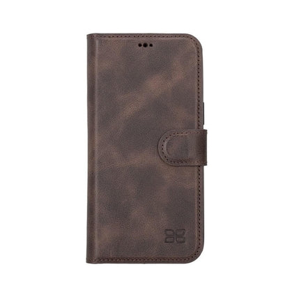 Apple iPhone 14 Serie Abnehmbare Leder Brieftasche Hülle Dunklere Farbe -