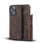 Apple iPhone 14 Serie Abnehmbare Leder Brieftasche Hülle Dunklere Farbe -