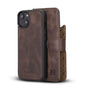 Apple iPhone 14 Serie Abnehmbare Leder Brieftasche Hülle Dunklere Farbe -