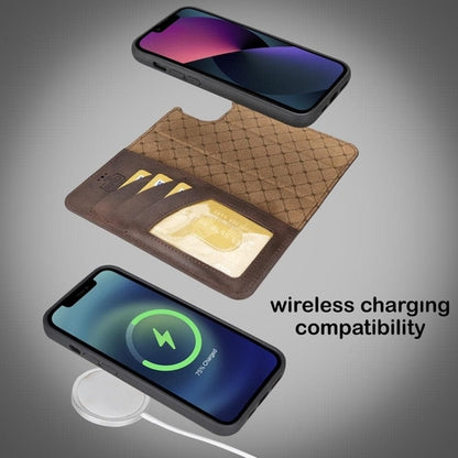 Apple iPhone 14 Serie Abnehmbare Leder Brieftasche Hülle Dunklere Farbe -