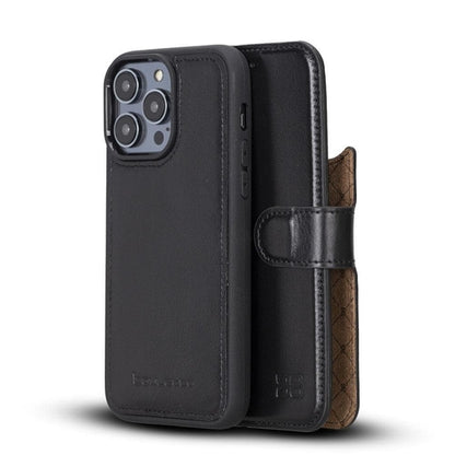 Apple iPhone 14 Serie Abnehmbare Leder Brieftasche Hülle Dunklere Farbe -