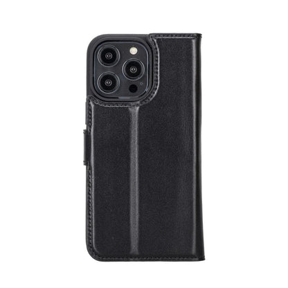 Apple iPhone 14 Serie Abnehmbare Leder Brieftasche Hülle Dunklere Farbe -